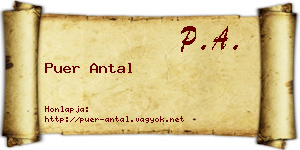 Puer Antal névjegykártya